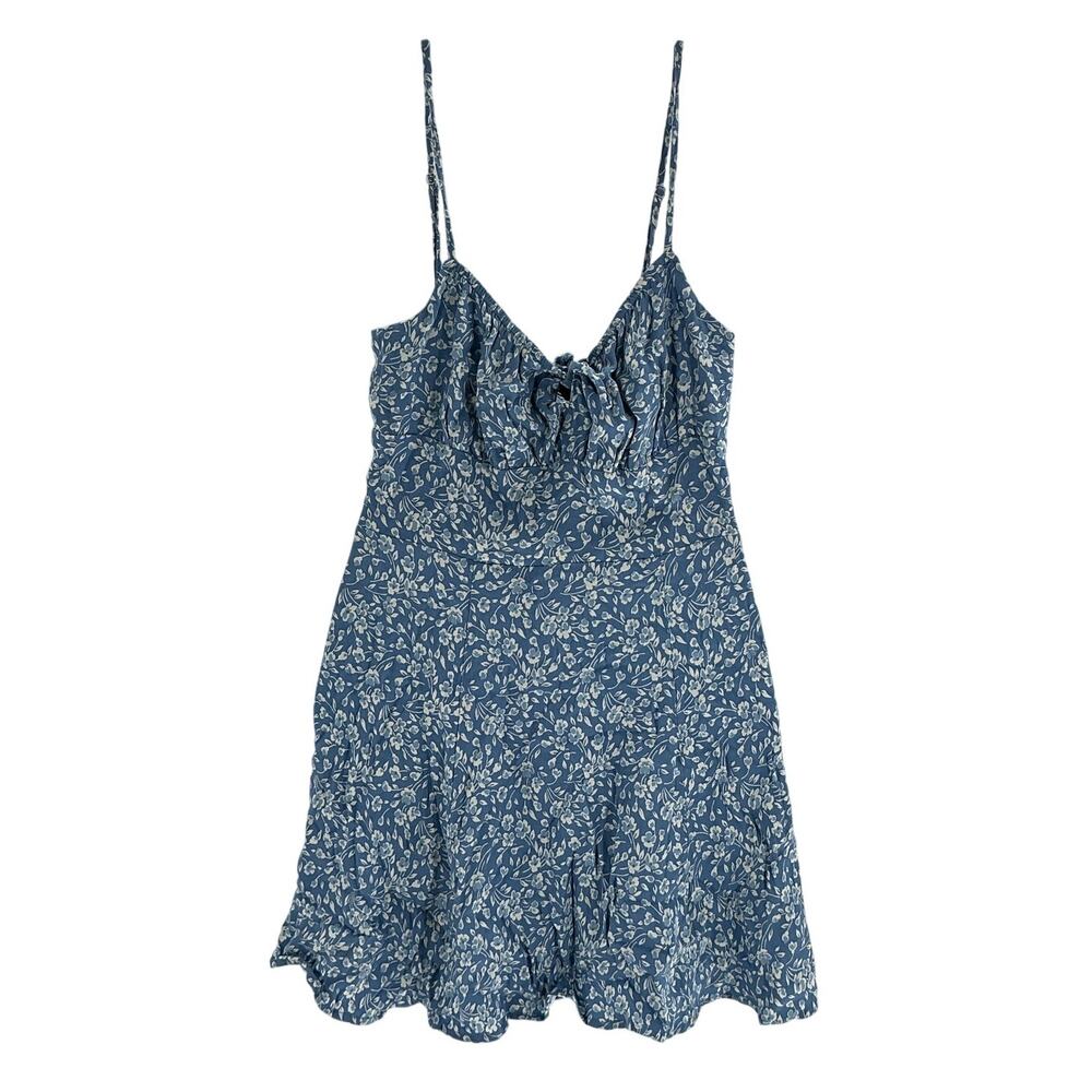 Reformation Floral Sky Blue Felix Dress Size 4 - Picture 2 of 4